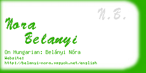 nora belanyi business card